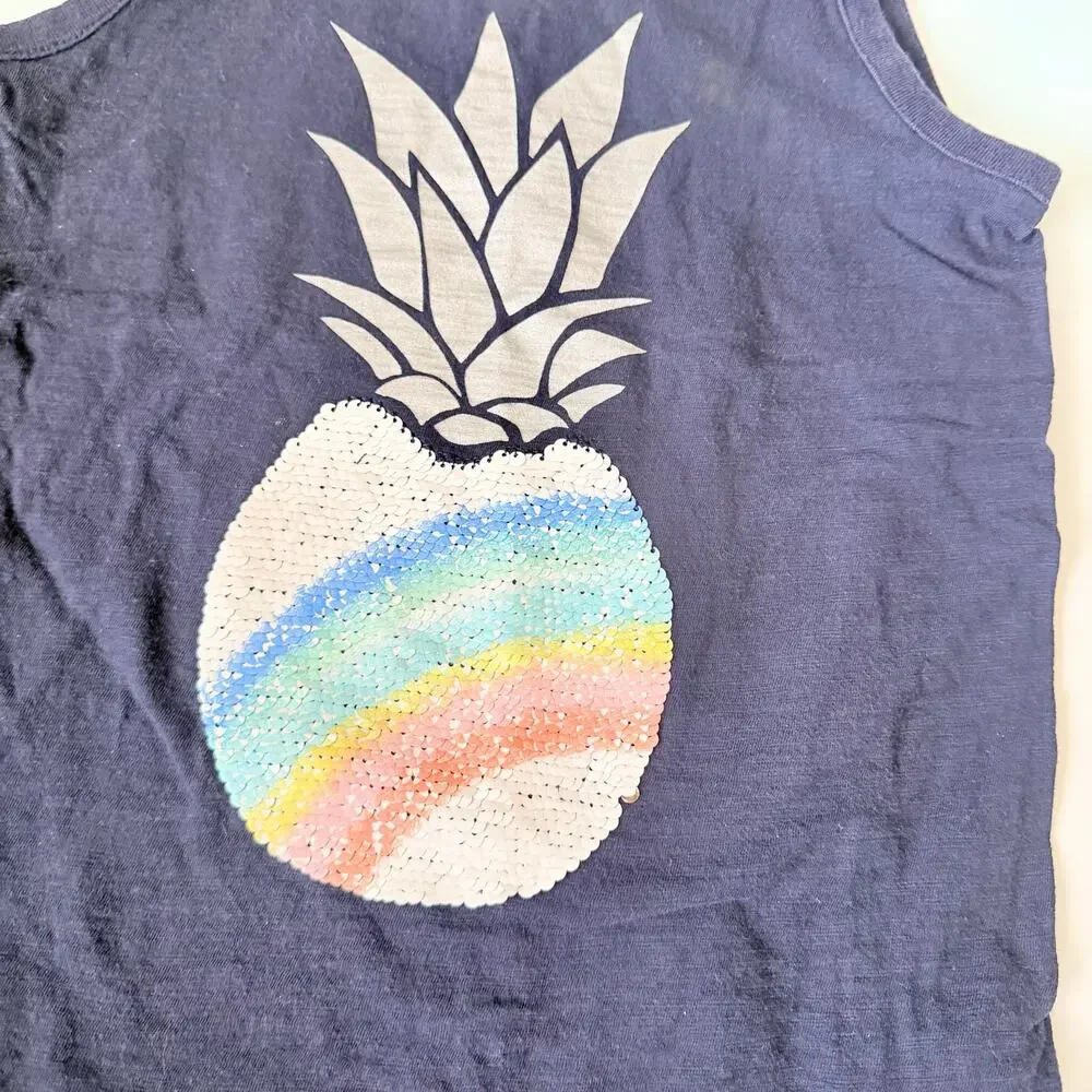 Gap Kids Reversible Sequin Pineapple Tank Top - Blue!